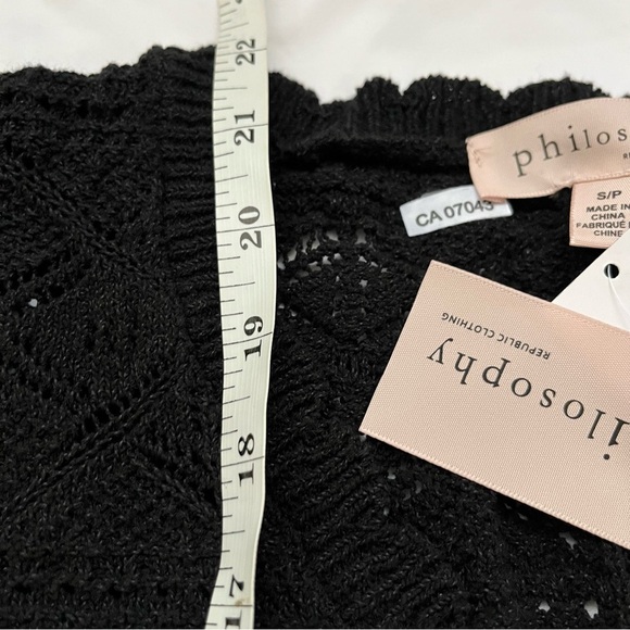 NWT Philosophy Republic Clothing Black Crochet Top for Women Small - Picture 13 of 13